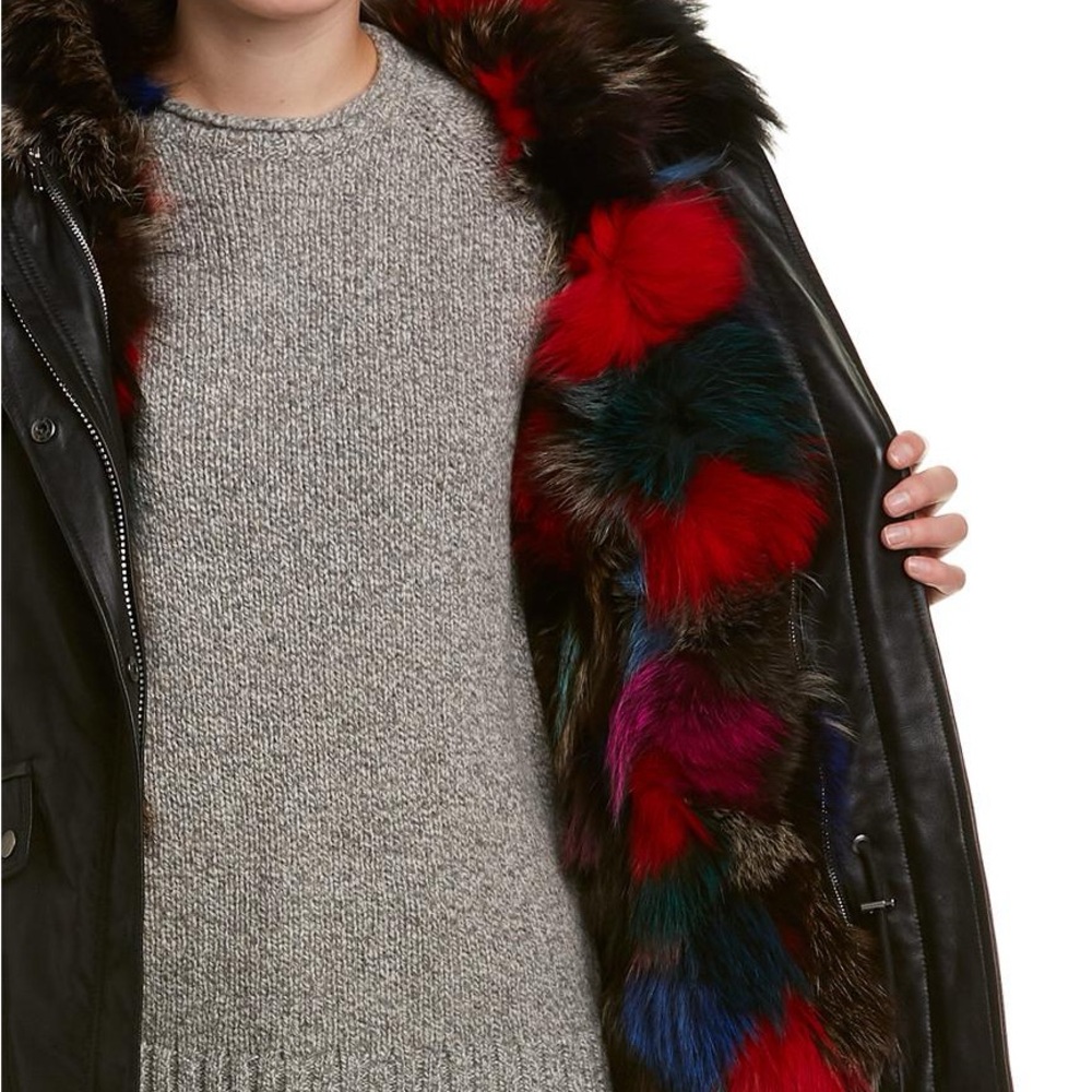 Nicole Benisti Belleville Leather trim coat